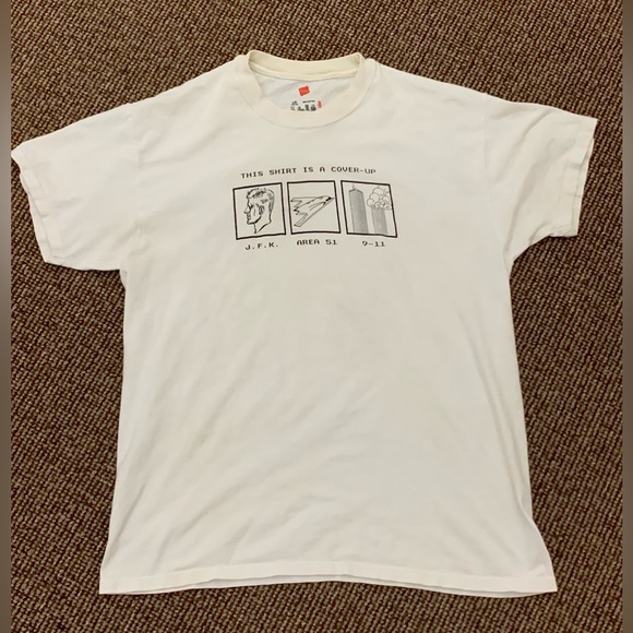 Rare Vtg Men’s Large This Shirt Is a Cover Up Conspiracy Theory T Shirt Unisex - Picture 3 of 11